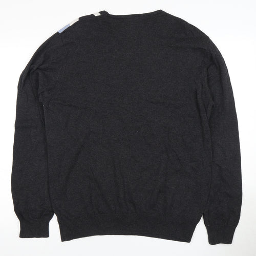 Lambretta Union Jack Black Cotton Pullover Jumper Large