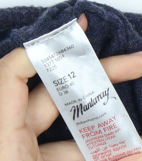 Debenhams Women Blue Cardigan Size 12, Button Accent