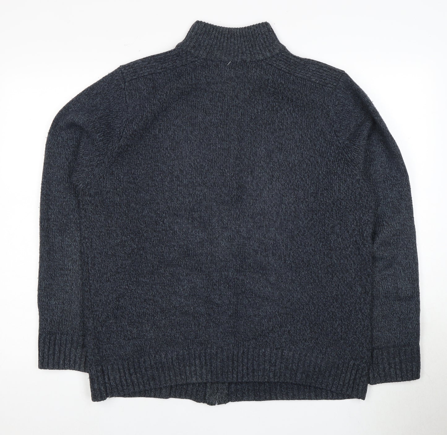 Marks and Spencer Men's Blue Full Zip Jumper, Size L