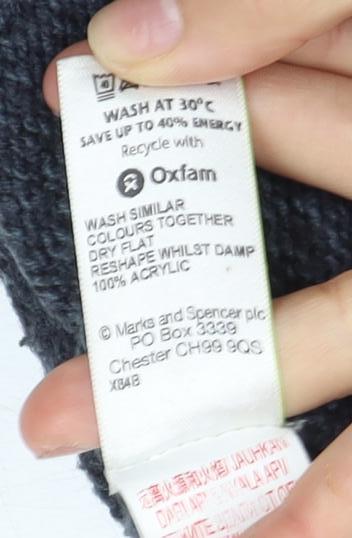 Marks and Spencer Men's Blue Full Zip Jumper, Size L