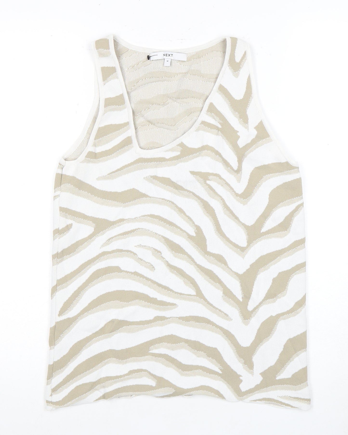 Next Women Beige Animal Print Tank Top M