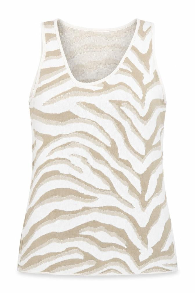 Next Women Beige Animal Print Tank Top M