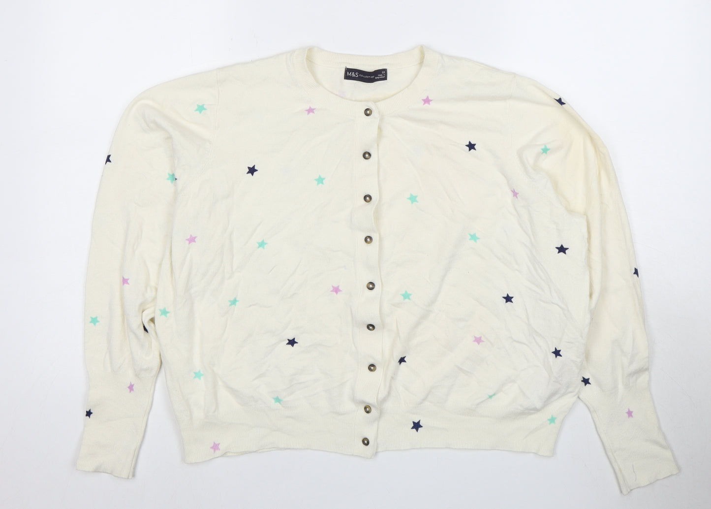 Marks and Spencer Women's White Cardigan Size 22