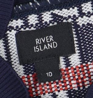 River Island Women's Multicoloured Mock Neck Blouse Size 10