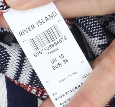 River Island Women's Multicoloured Mock Neck Blouse Size 10