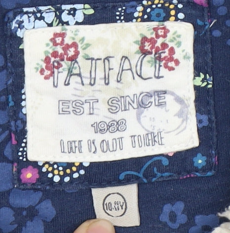 Fat Face Girls Grey Fair Isle Full Zip Hoodie - Size 10 Years