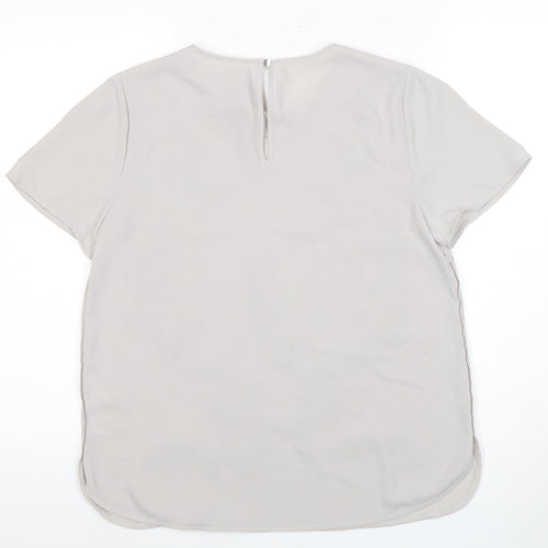 Oasis Women’s Grey Embroidered Top Size 10