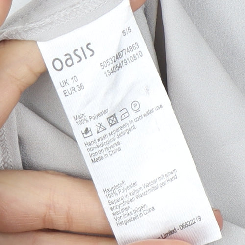 Oasis Women’s Grey Embroidered Top Size 10