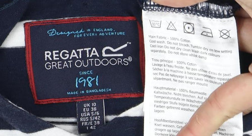 Regatta Unisex Blue Striped Pullover Hoodie Size 10