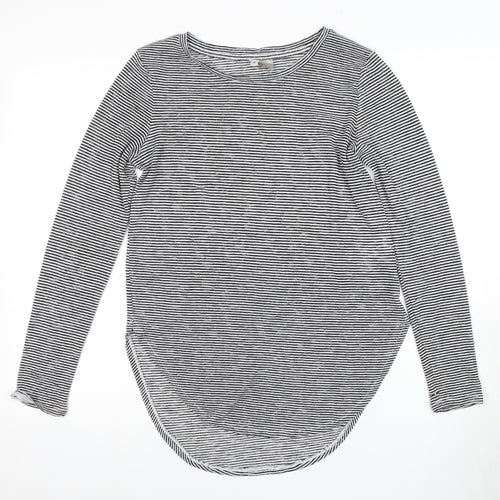 H&M Women's Black Striped Long Sleeve Basic T-Shirt S