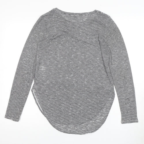 H&M Women's Black Striped Long Sleeve Basic T-Shirt S
