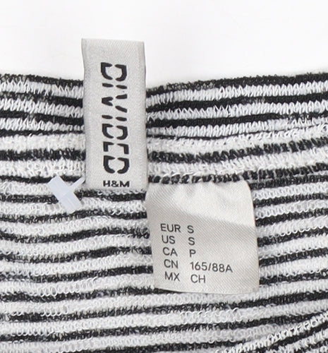 H&M Women's Black Striped Long Sleeve Basic T-Shirt S