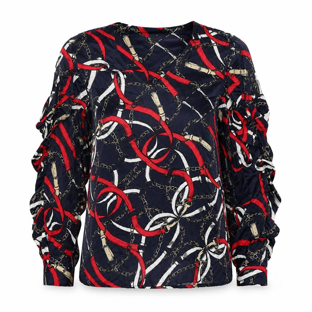 Front view of Marks & Spencer Women's Multicoloured Long Sleeve Blouse
