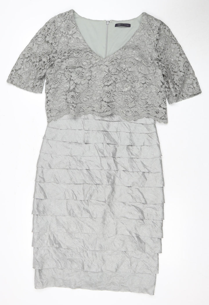Marks and Spencer Women's Grey Pencil Dress, Size 12