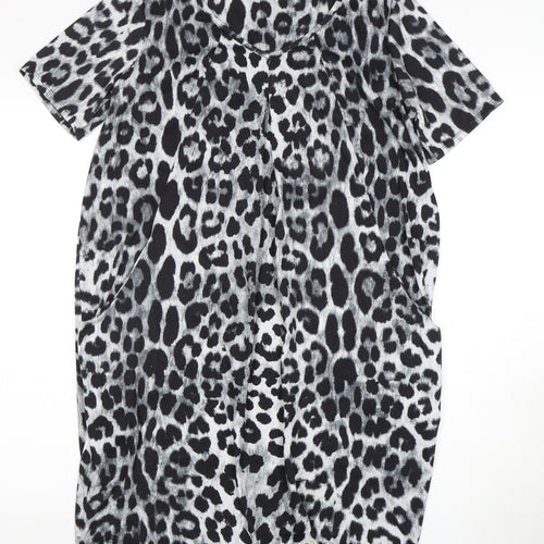 Roman Women's Animal Print Short Sleeve Dress, Size 12
