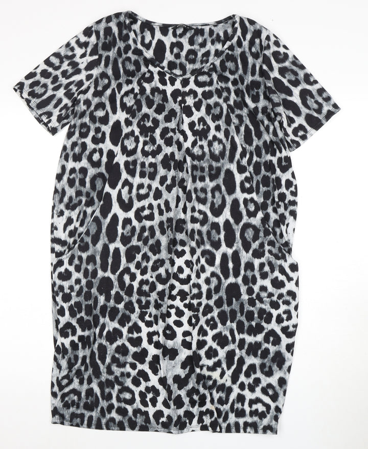 Roman Women's Animal Print Short Sleeve Dress, Size 12
