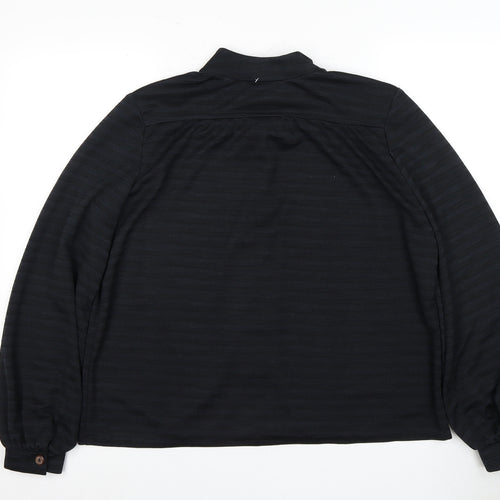 Alison Jane Women's Black Long Sleeve Button-Up