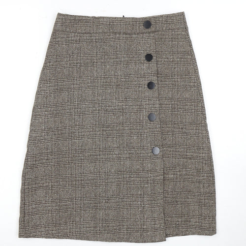 Women's Brown Check Pencil Skirt M