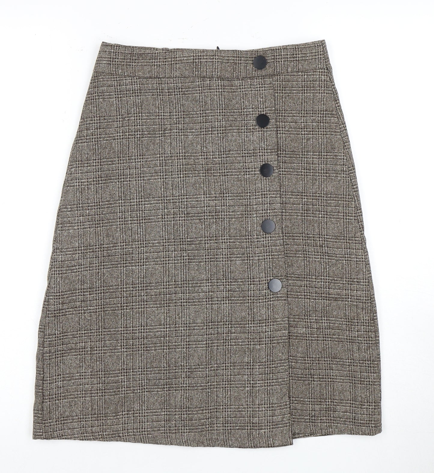 Women's Brown Check Pencil Skirt M