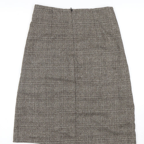 Women's Brown Check Pencil Skirt M