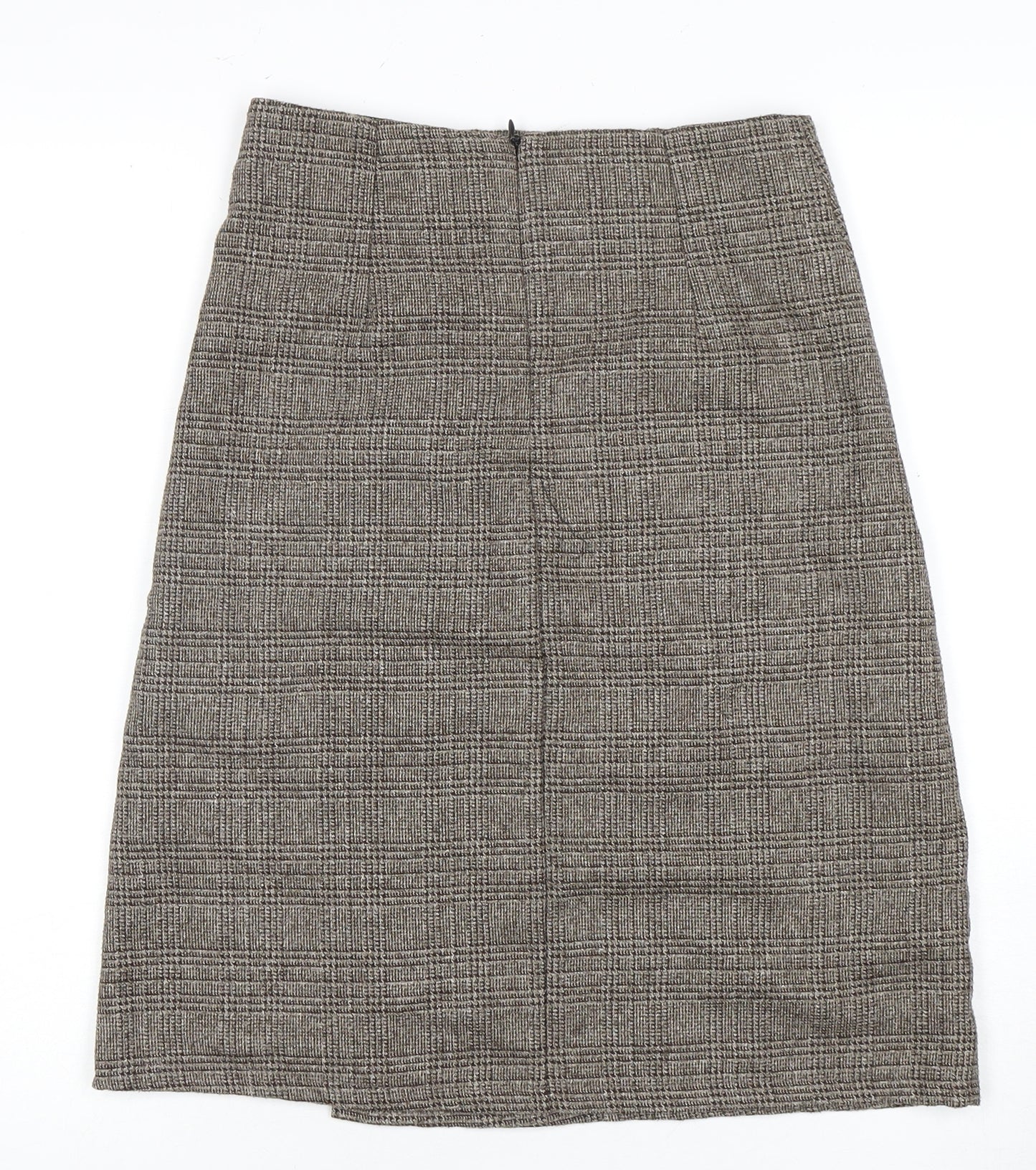 Women's Brown Check Pencil Skirt M