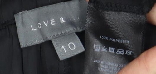 LOVE Women's Black Pleated Skirt Size 10