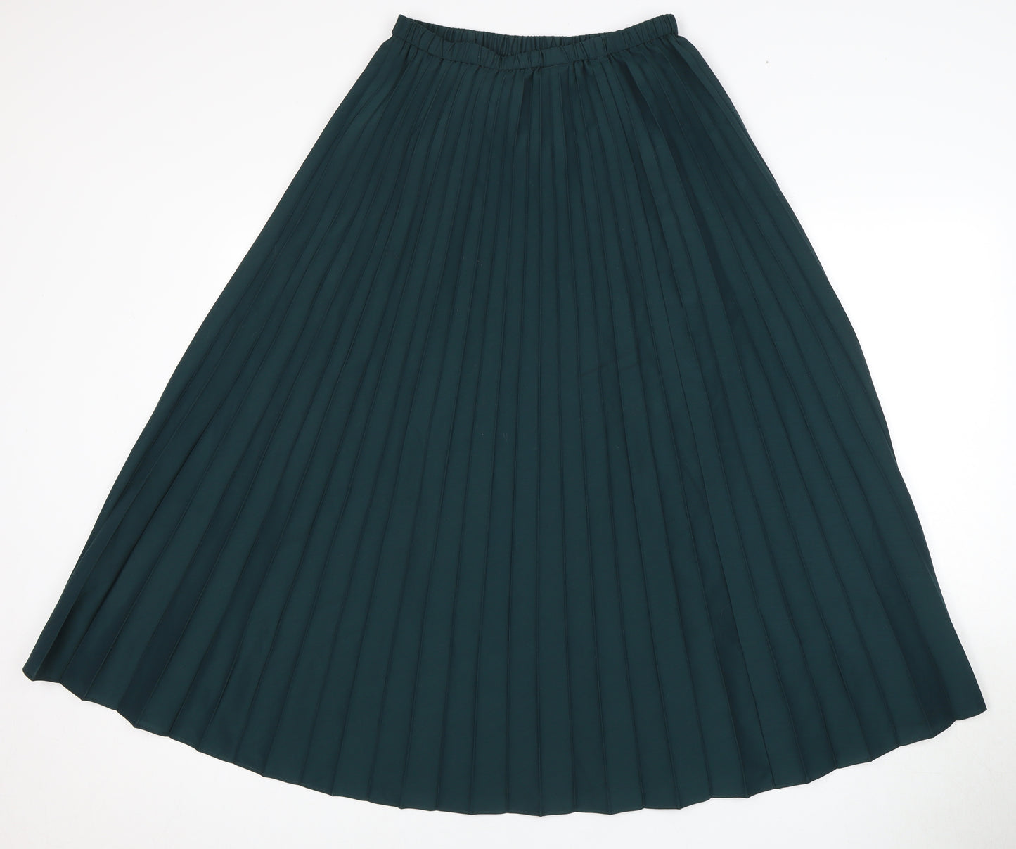 Uniqlo Women's Green Pleated Midi Skirt, Size S