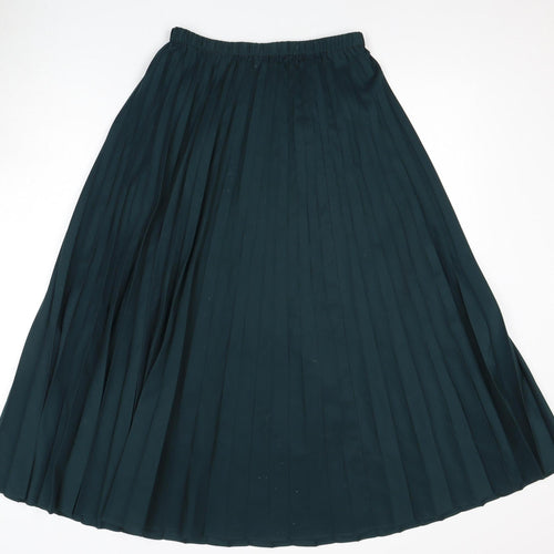 Uniqlo Women's Green Pleated Midi Skirt, Size S