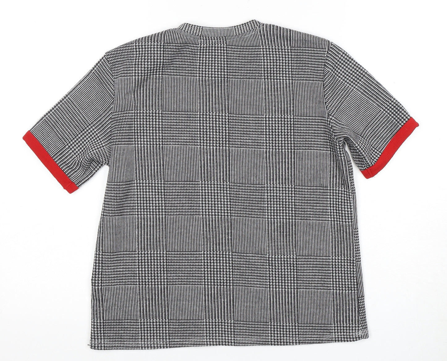 Zara Trafaluc Women's Check T-Shirt, Size 18, Black