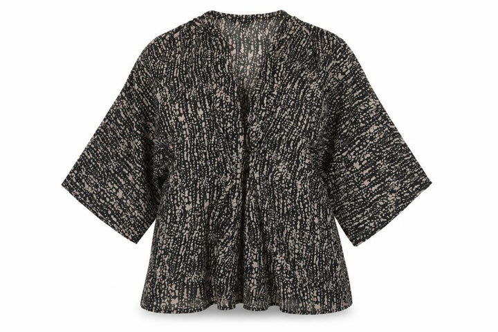 H&M Women's Black & Beige Animal Print Dress, Size 8, Half Sleeve