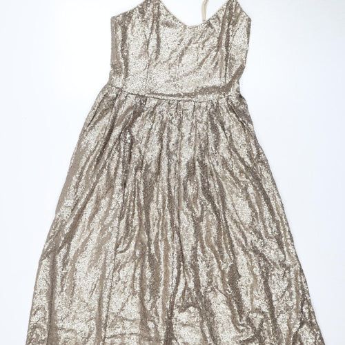 Coast Women's Silver Sequin Fit & Flare Dress Size 8