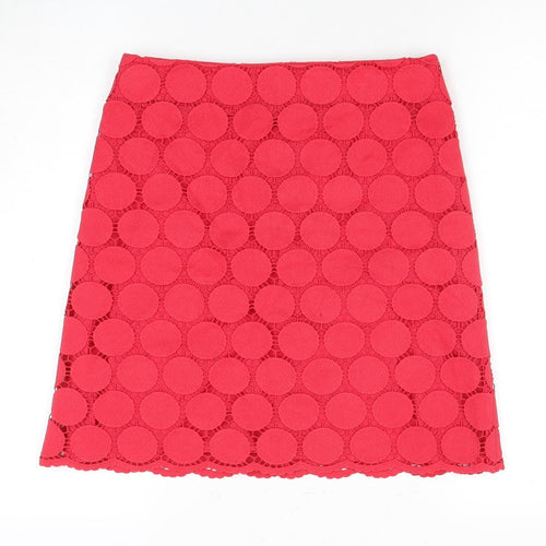 Boden Women's Red Cotton A-Line Knee Length Skirt Size 8