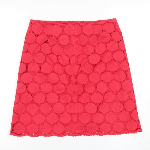 Boden Women's Red Cotton A-Line Knee Length Skirt Size 8