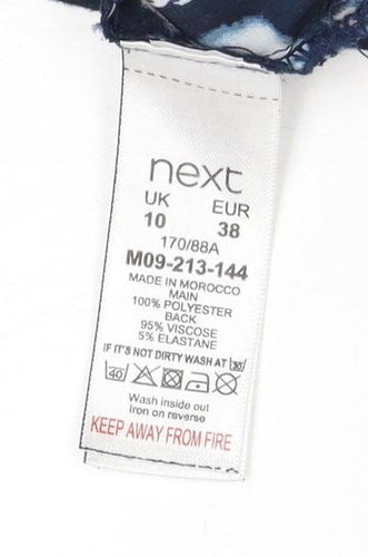 Next Women's Blue Floral Sleeveless Blouse Size 10