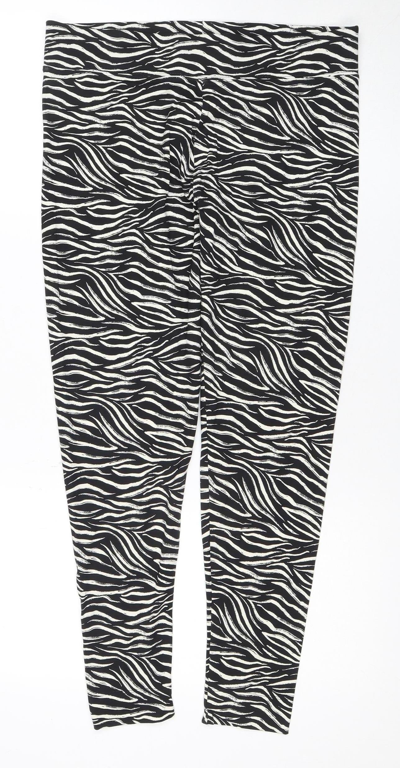 Marks and Spencer Women's Black Animal Print Leggings Size 14