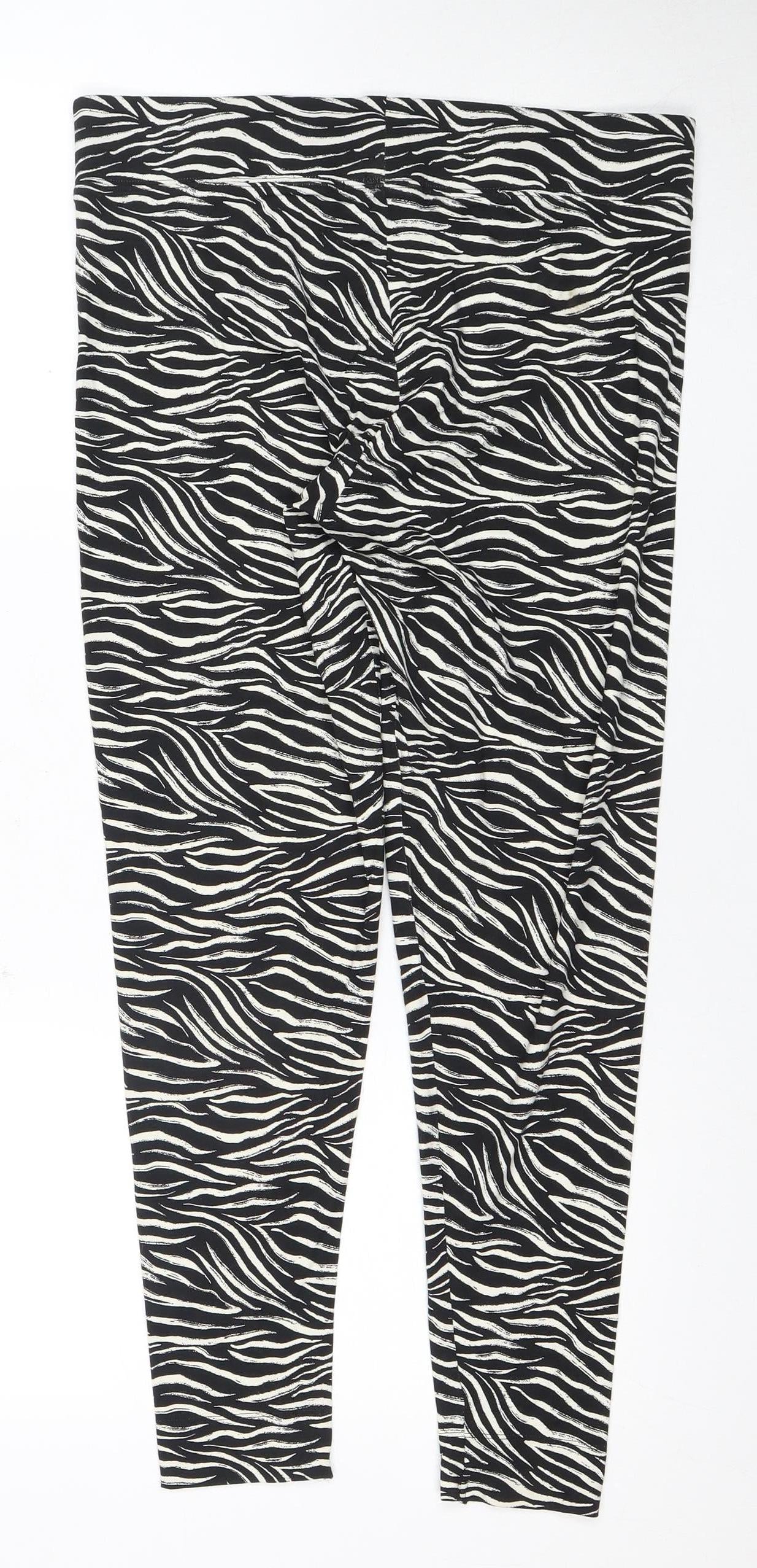 Marks and Spencer Women's Black Animal Print Leggings Size 14