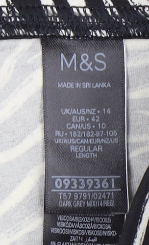 Marks and Spencer Women's Black Animal Print Leggings Size 14