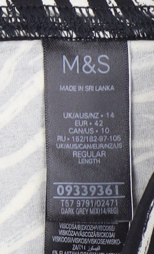 Marks and Spencer Women's Black Animal Print Leggings Size 14