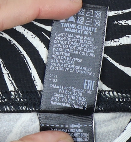 Marks and Spencer Women's Black Animal Print Leggings Size 14