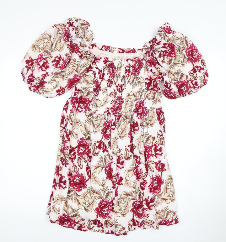 River Island Women's Floral Puff Sleeve Dress