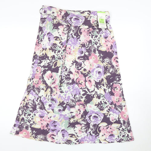 Marks and Spencer Women's Multicoloured A-Line Floral Skirt Size 12