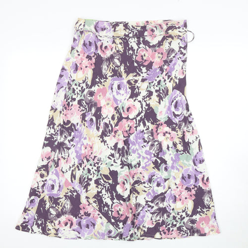 Marks and Spencer Women's Multicoloured A-Line Floral Skirt Size 12