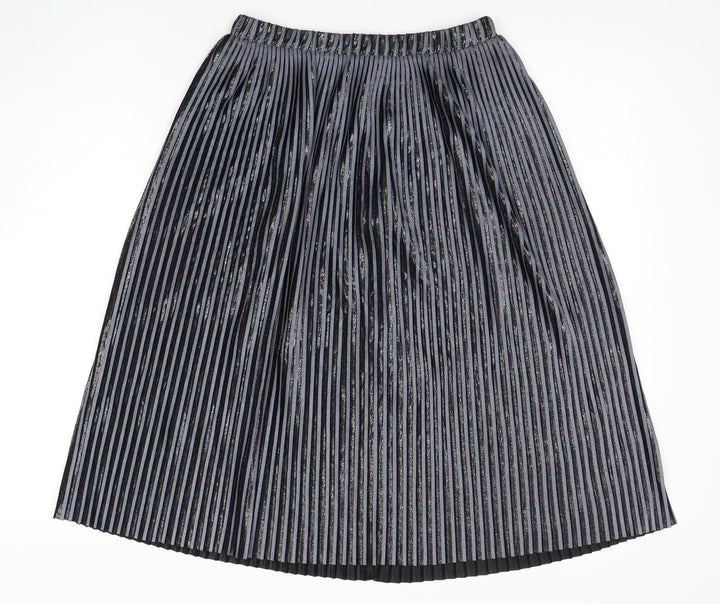 Zara Women's Black Pleated Midi Skirt, Size S