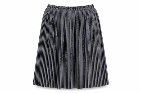 Front view of Zara Women's Black Pleated Midi Skirt, size S