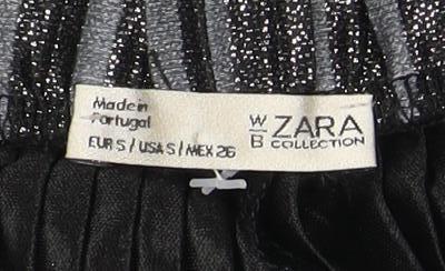 Zara Women's Black Pleated Midi Skirt, Size S