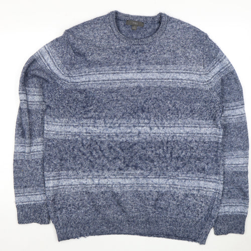 Marks and Spencer Men's XL Blue Striped Pullover Jumper