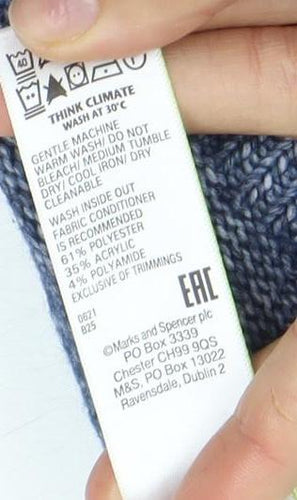 Marks and Spencer Men's XL Blue Striped Pullover Jumper