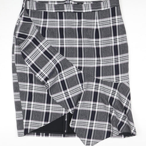 River Island Women's Black Plaid Pencil Skirt Size 18
