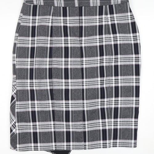 River Island Women's Black Plaid Pencil Skirt Size 18