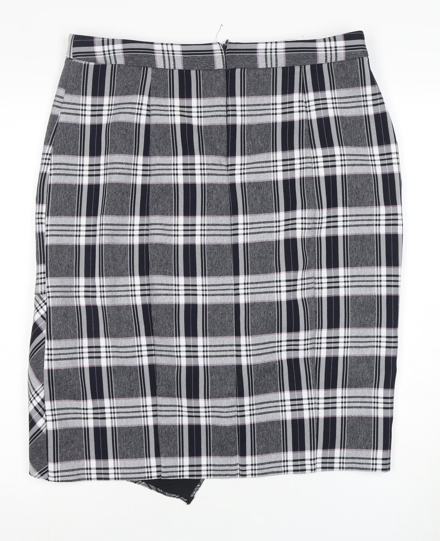 River Island Women's Black Plaid Pencil Skirt Size 18